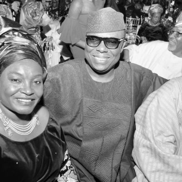 Mrs Funke Osibodu, Left, her husband Gbolly Osibodu and Shola Adeeko.
